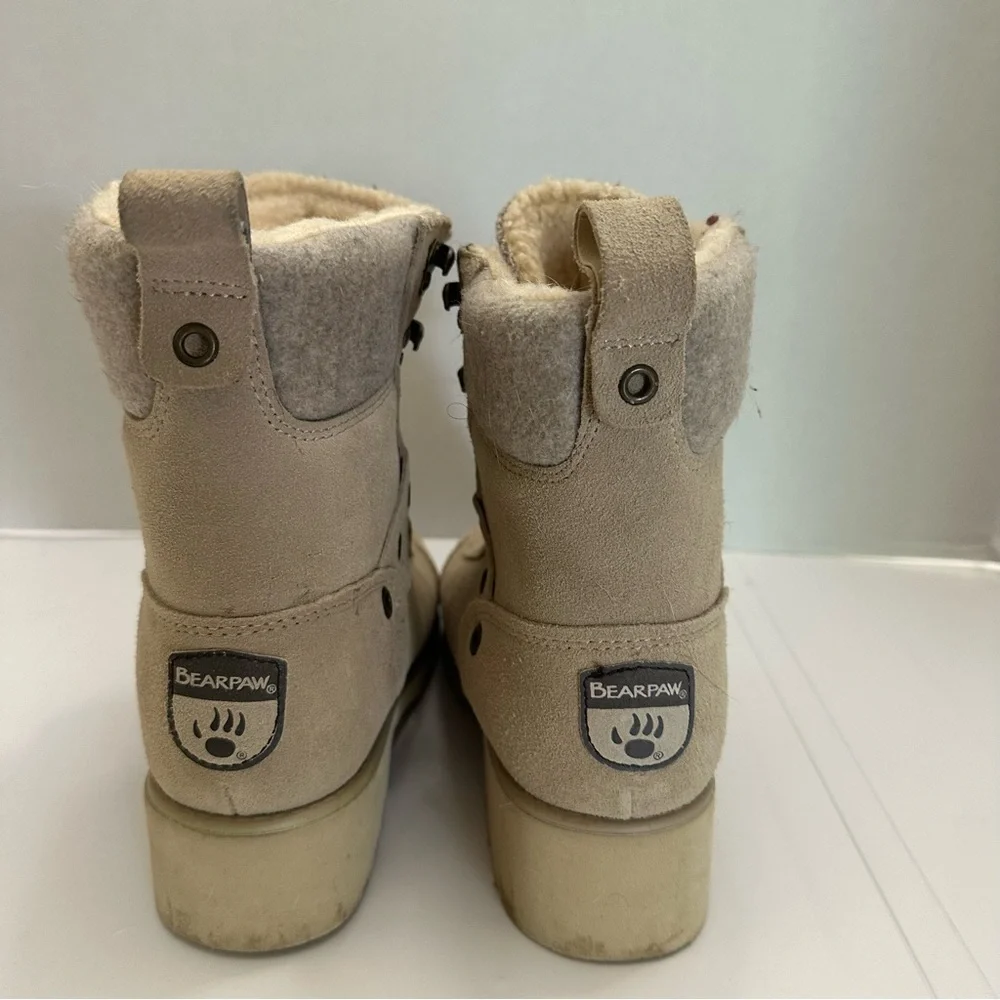 BEARPAW Alicia Suede Lace-Up Boot US 7 Women's Block Heels Boots - Picture 5 of 6